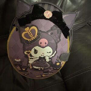 Loungefly Purple Kuromi 20th Anniversary Backpack  with Black Bow and Gold